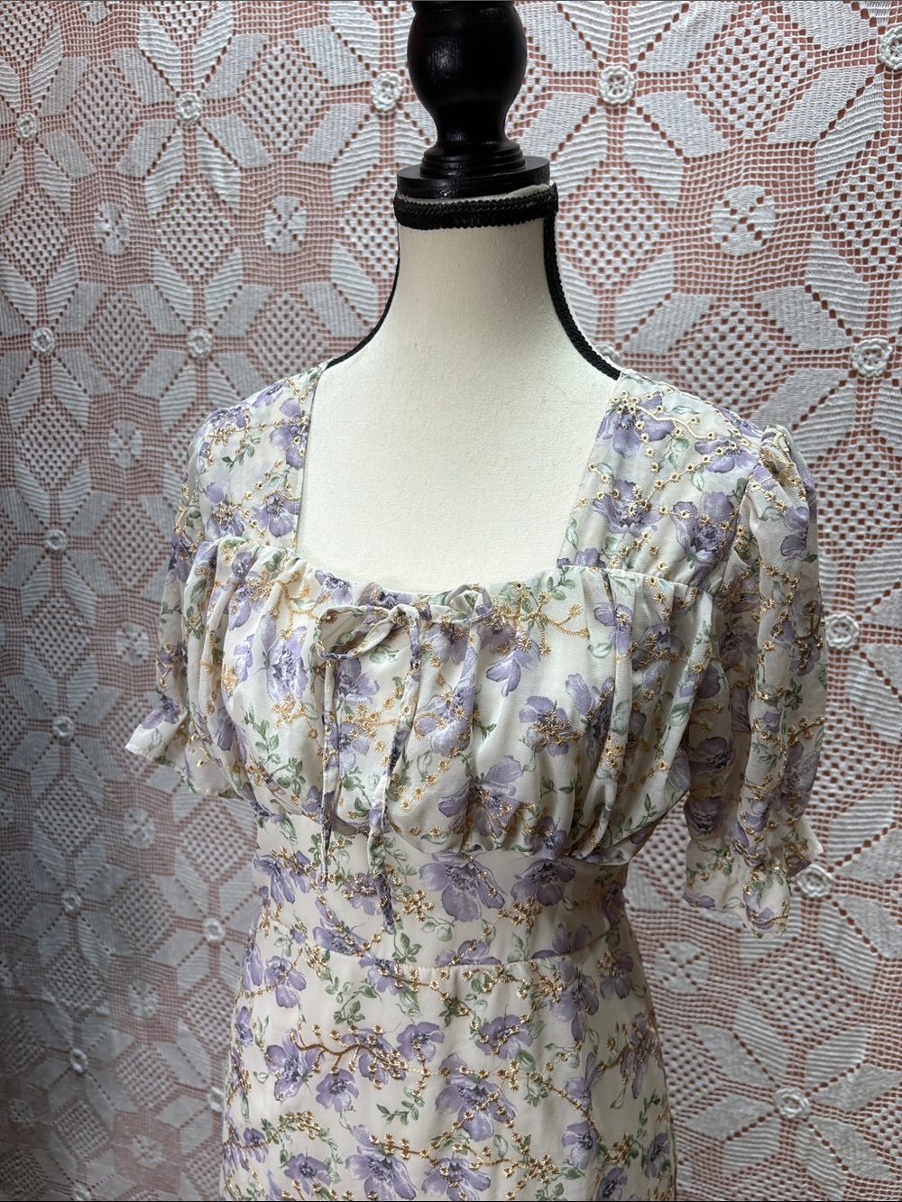 PHA-RIT Classic Closet Floral Embroidered Midi Dress - Picture 4 of 15